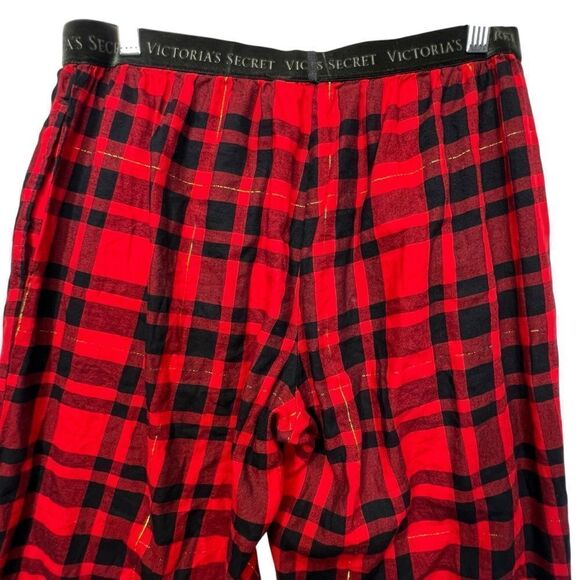 Victoria Secret Pajama Lounge Pants Red Plaid Black - small - Picture 2 of 11